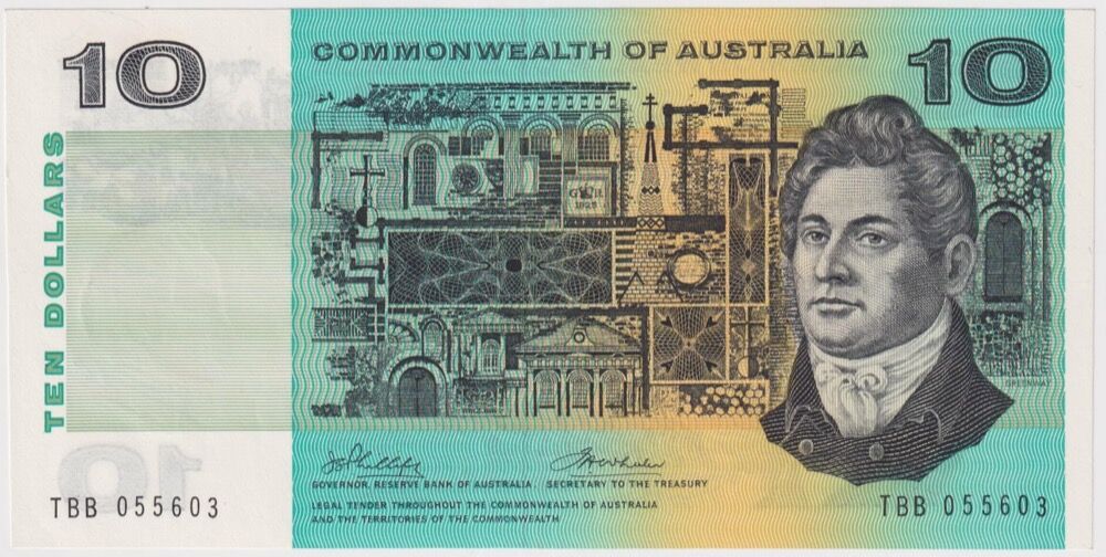 1972 $10 Note Commonwealth of Australia Phillips/Wheeler TBB Last Prefix R304L Uncirculated product image