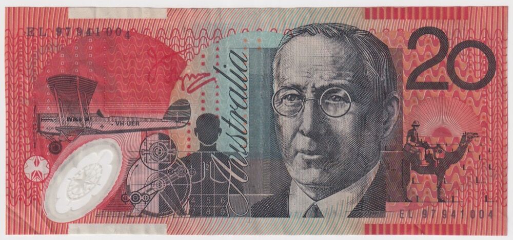 1997 $20 Note Macfarlane/Evans R418a good VF - Dropped Digit in Serial product image