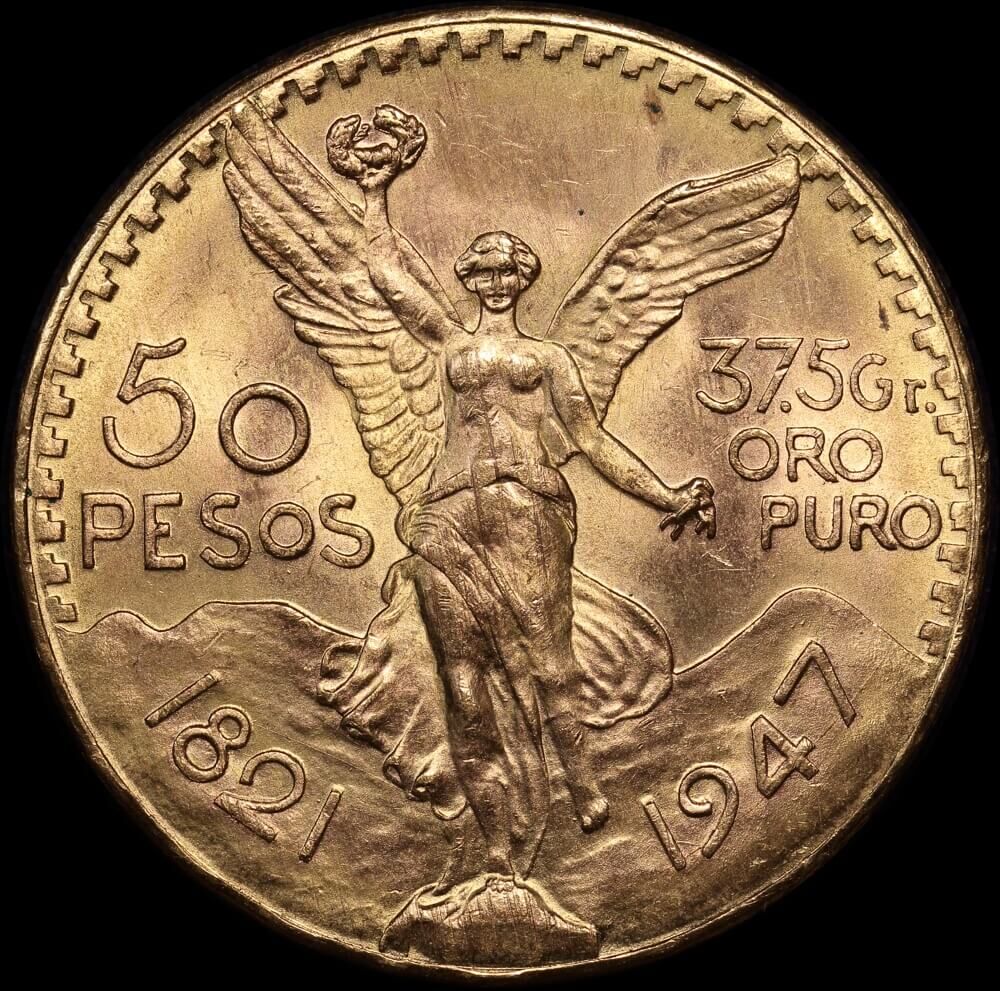 Mexico 1947 Gold 50 Peso KM# 481 Uncirculated product image