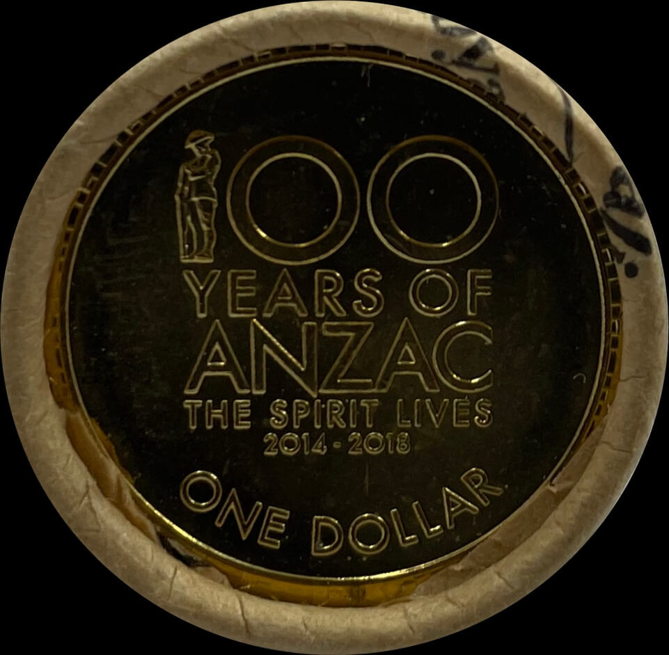 2017 One Dollar Mint Roll 100 Years of ANZAC Spirit - Heads / Tails product image