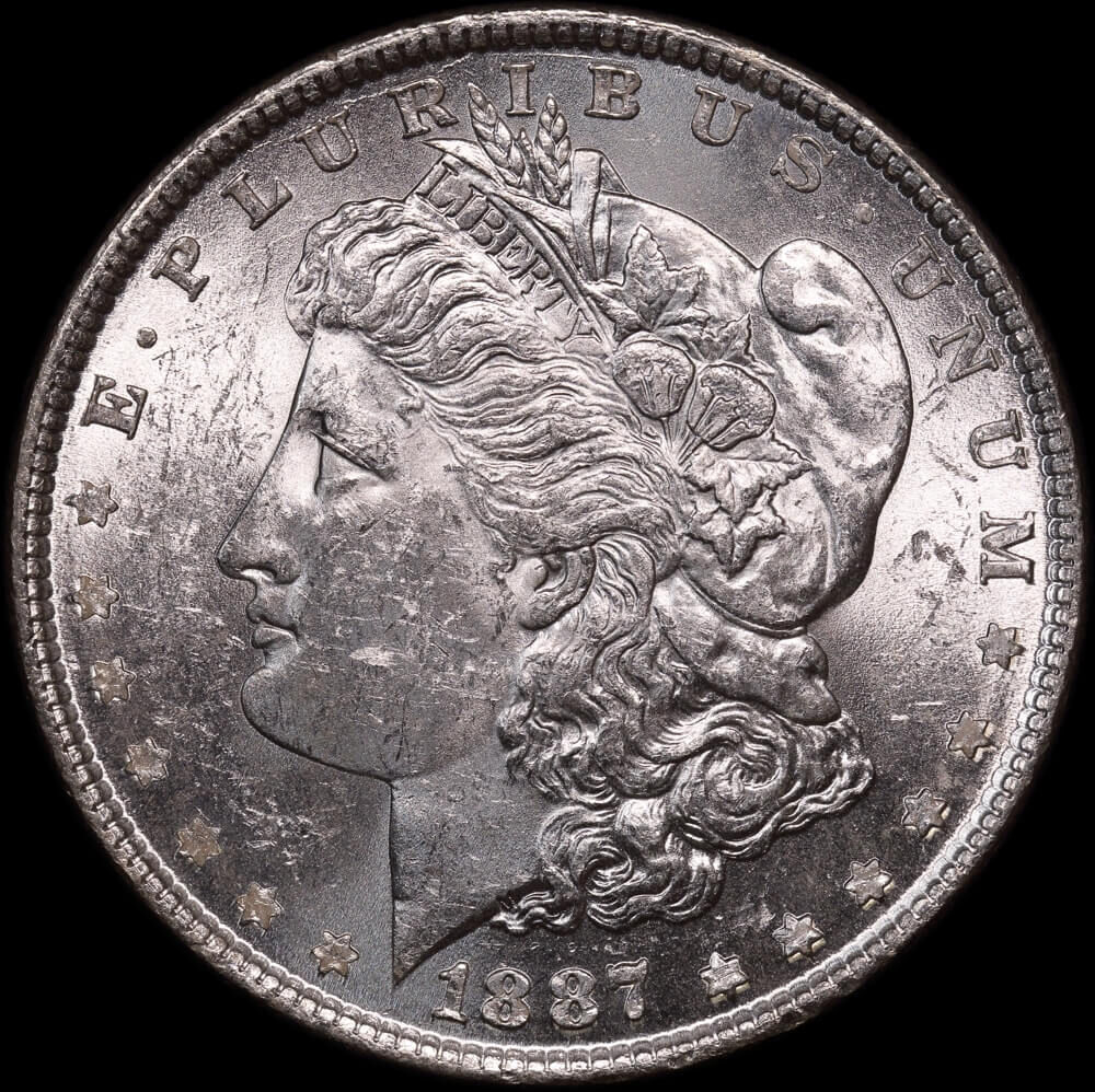 United States 1887 Philadelphia Silver Morgan Dollar KM#110 Uncirculated product image