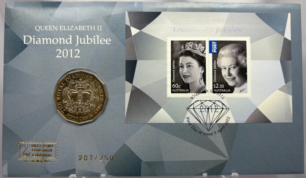 2012 50c PNC QEII Diamond Jubilee Gold PSWA Centennial Overprint product image