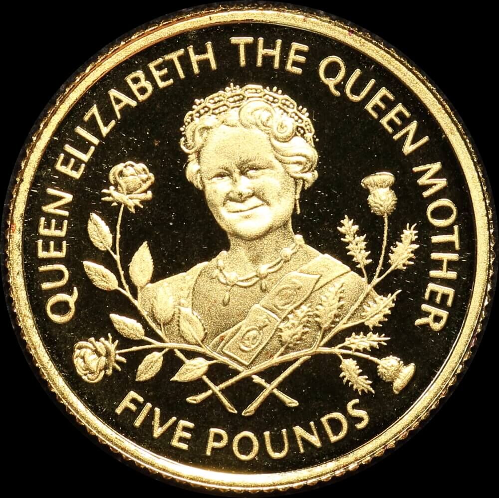 Guernsey 1995 Gold Proof 5 Pounds KM# 67 - Queen Mother product image