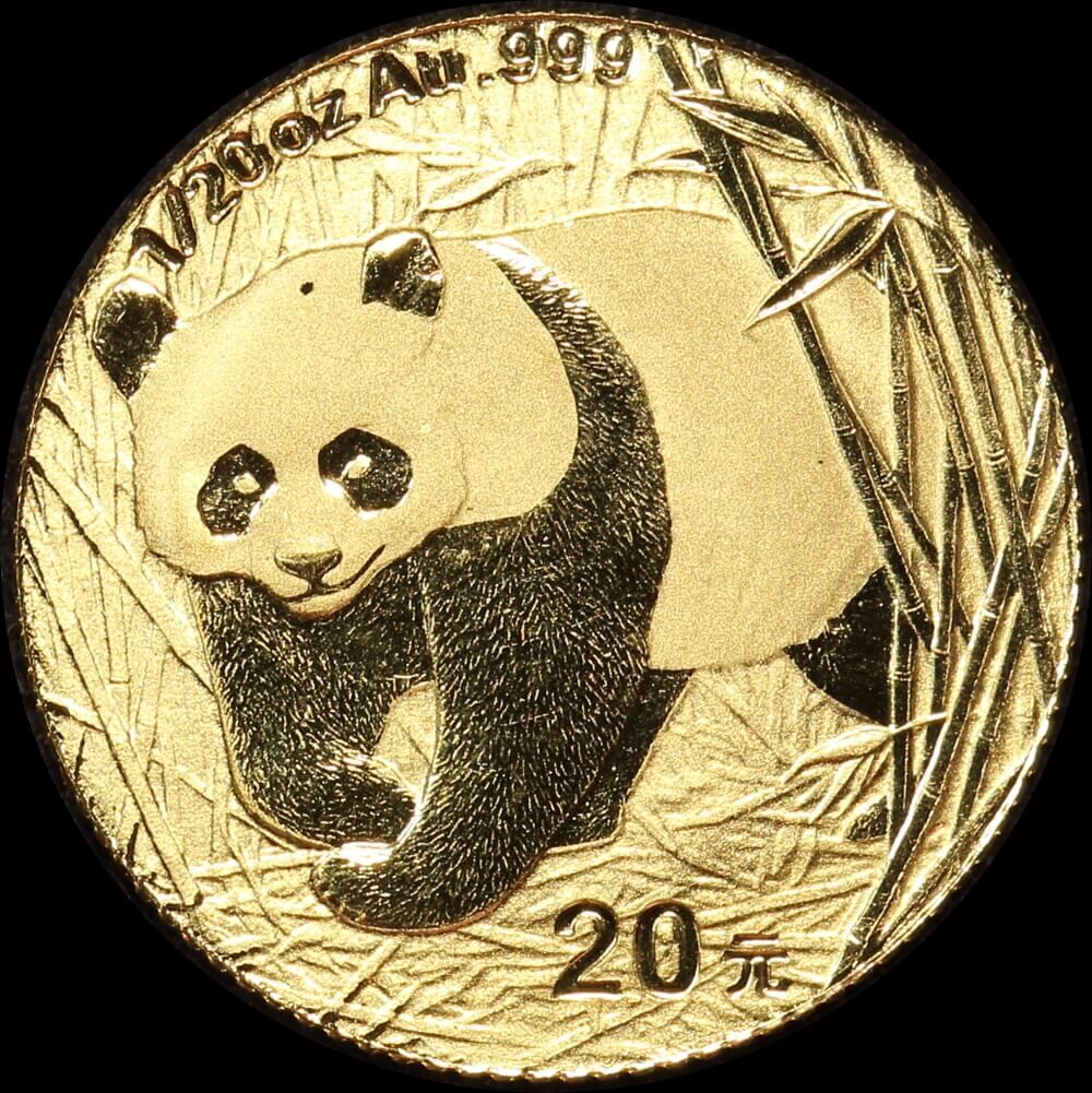 China 2002 Gold Proof 20 Yuan KM# 1366 - Panda product image