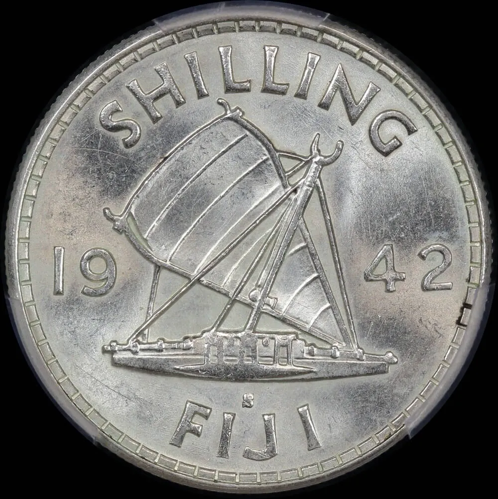 Fiji 1942-S Silver Shilling KM#12a PCGS MS62 product image