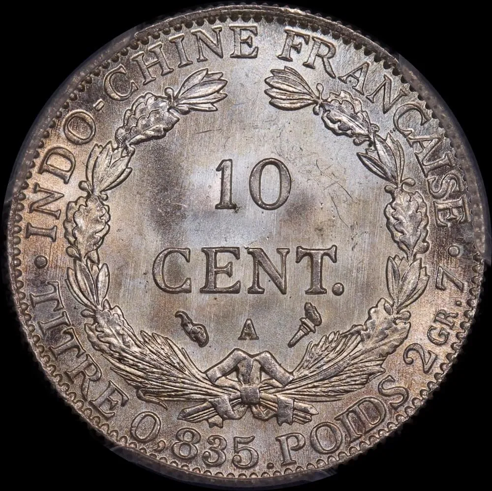 French Indo China 1911-A Silver 10 Cents Lec #150 PCGS MS66+ product image