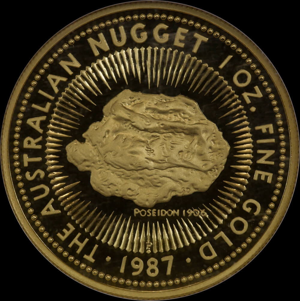 1987 Gold 1oz Proof Coin - Poseidon Nugget NGC PF70UC product image