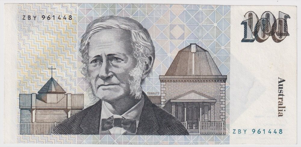 1984 $100 Note Johnston/Stone Wet Ink Transfer R608 about Unc product image