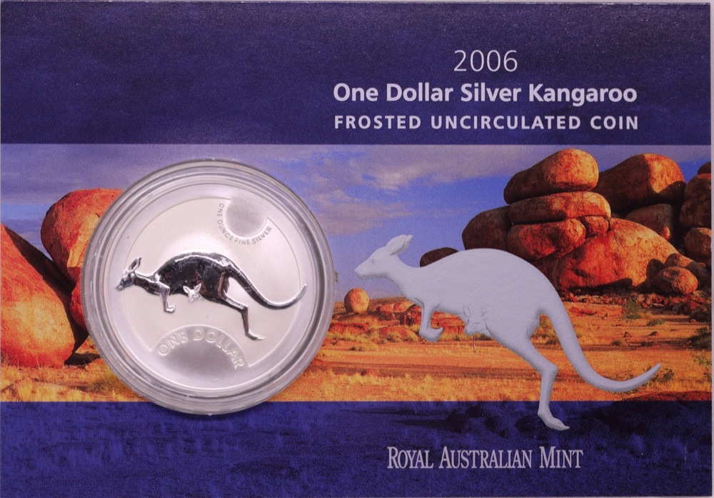 2006 1 Dollar Silver Kangaroo Unc Coin Spirit of Australia product image