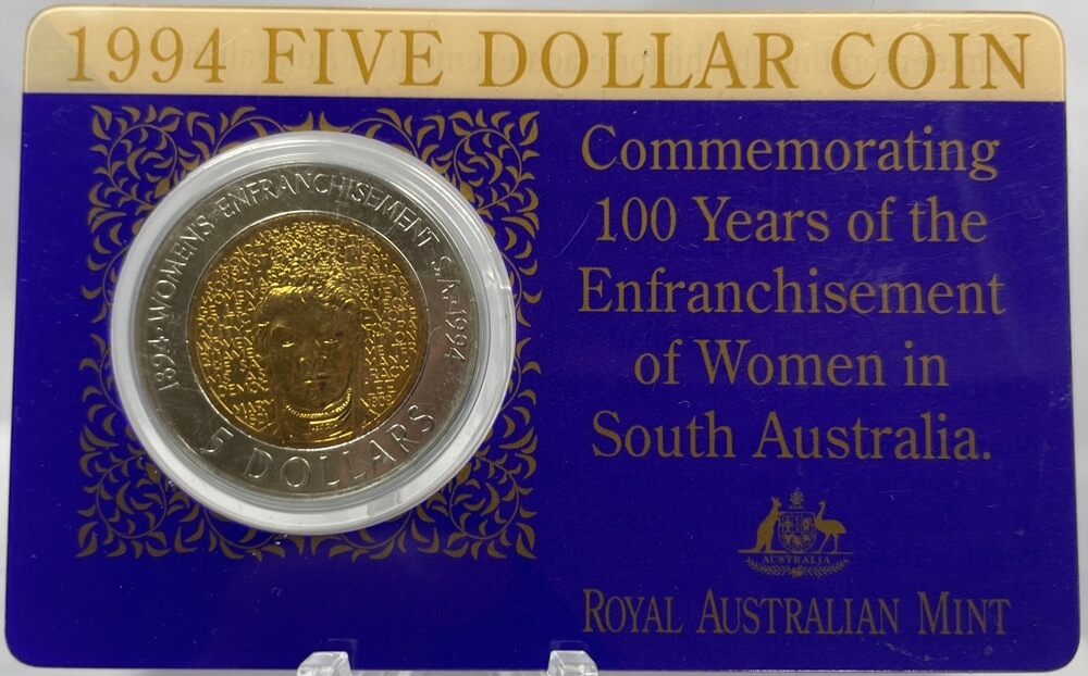 1994 Five Dollar Uncirculated Bi-Metallic Coin - Enfranchisement of Women product image