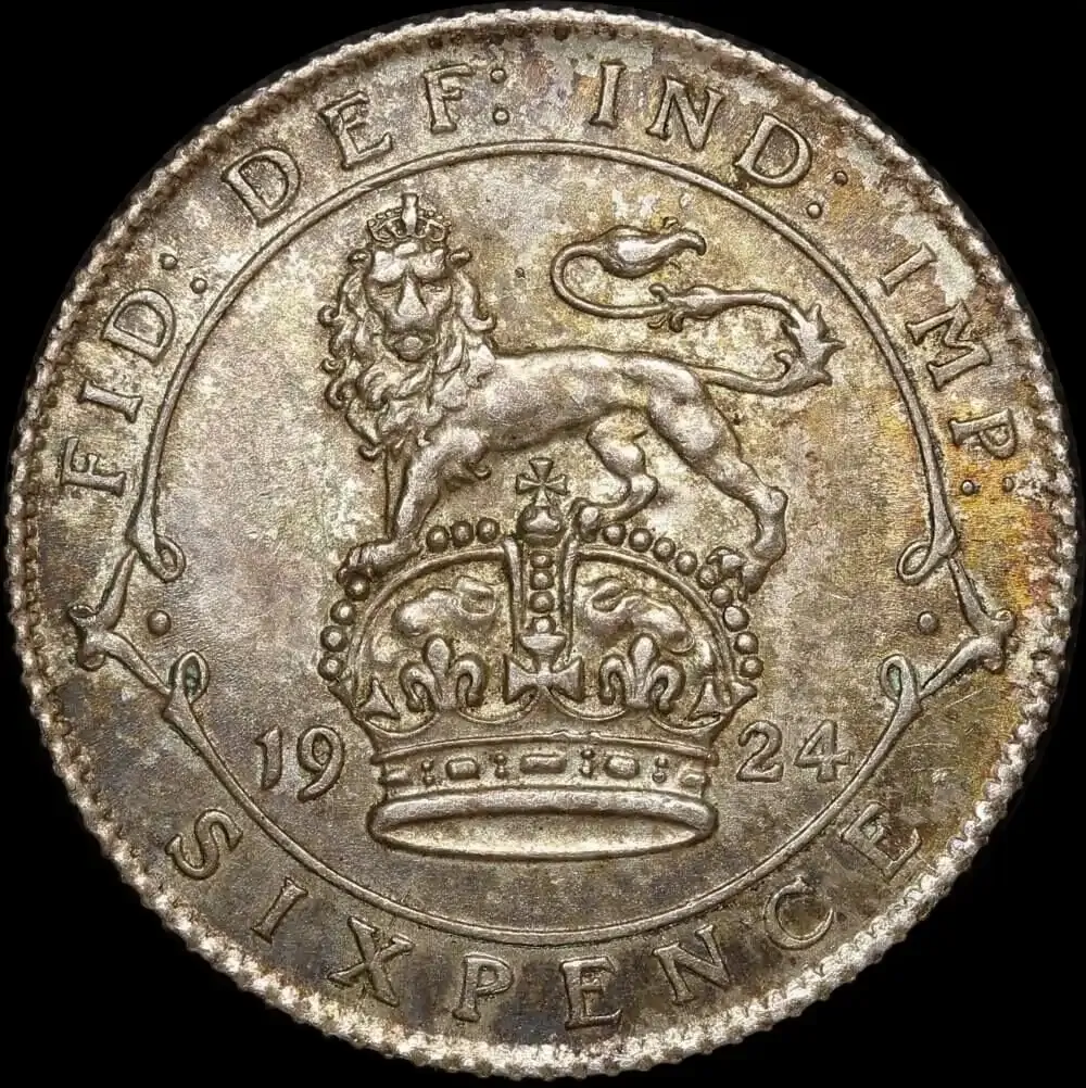 1924 Silver Sixpence George V S# 4024-5 Uncirculated product image