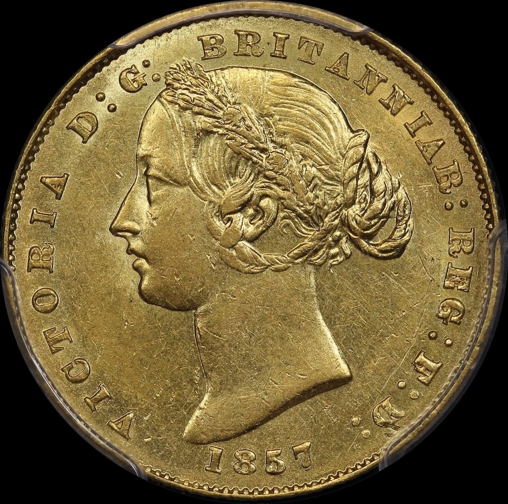 1857 Sydney Mint Type II Sovereign PCGS AU55 product image