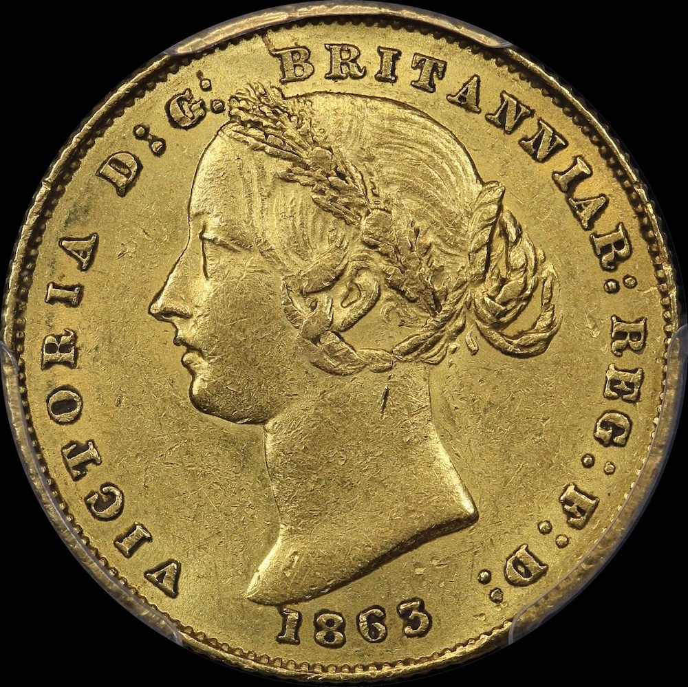 1863 Sydney Mint Type II Sovereign PCGS AU55 product image