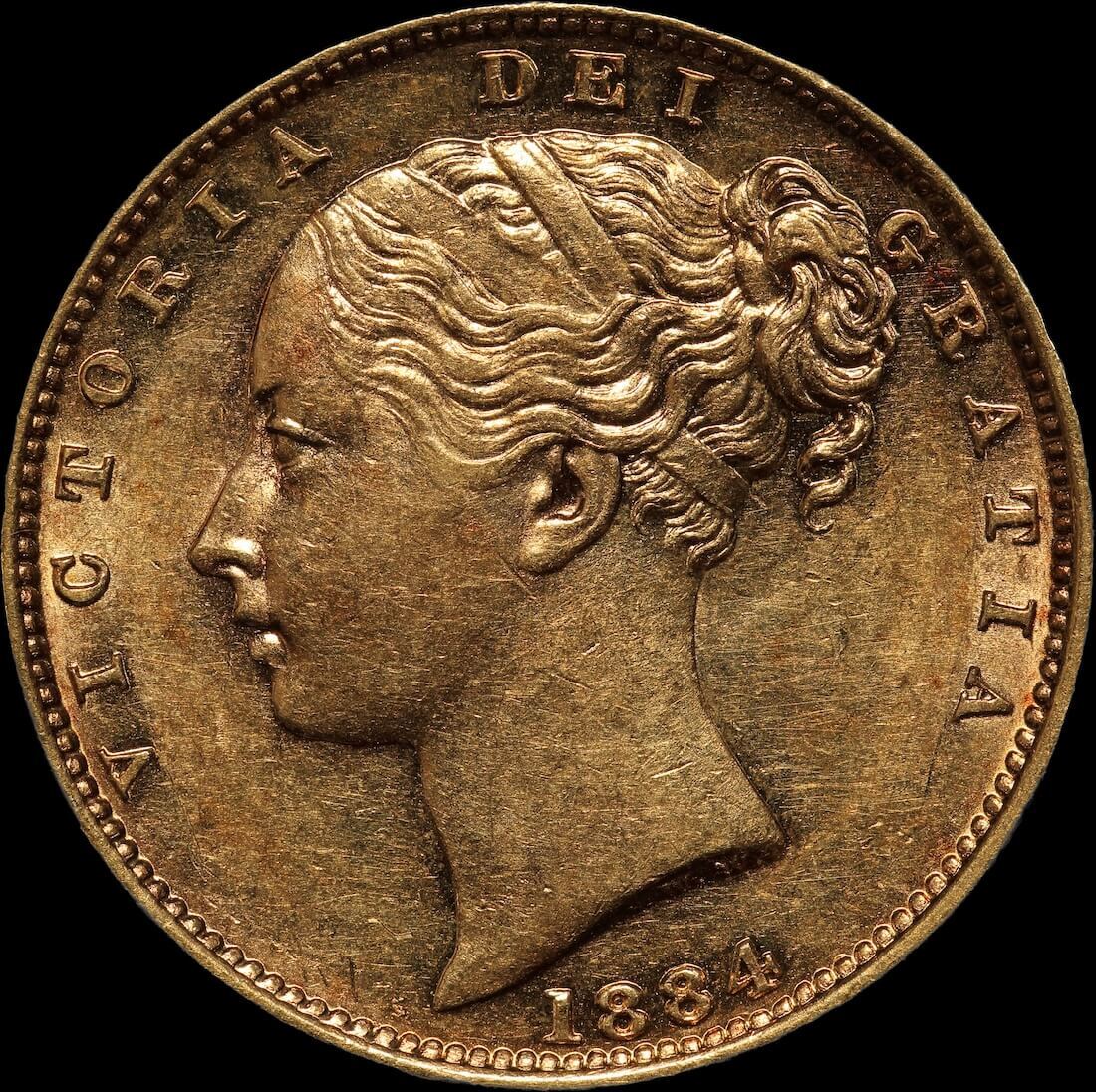 1884 Melbourne Shield Sovereign about Unc product image