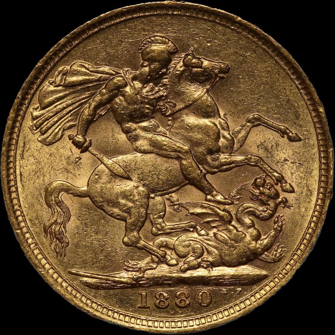 1880 Melbourne Young Head Sovereign Extremely Fine product image