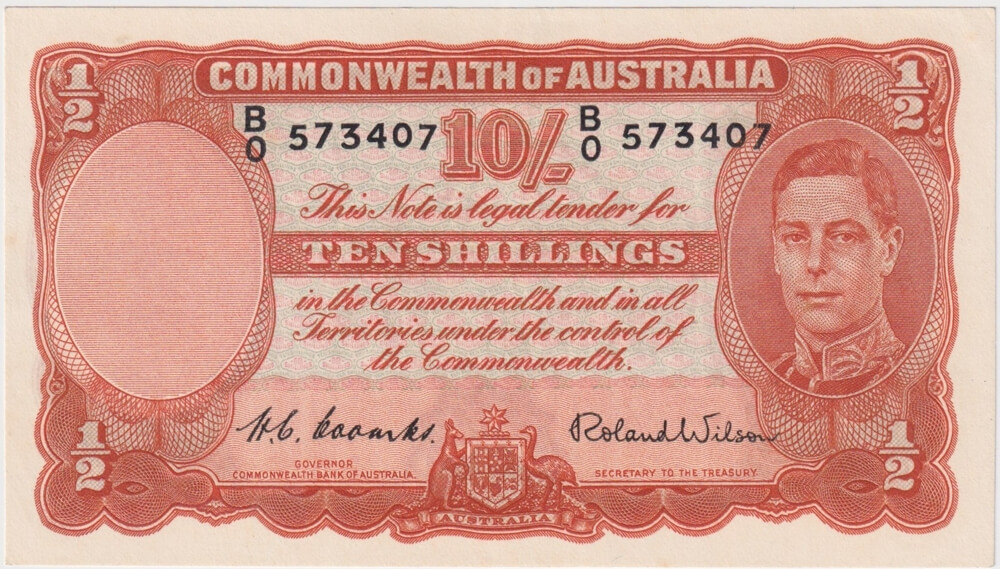 1952 Ten Shilling Coombs/Wilson R15 good EF product image