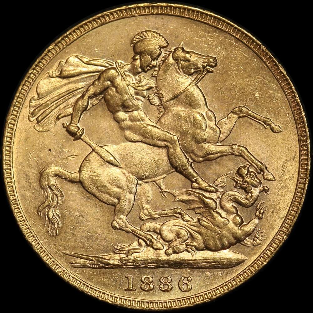 1886 Melbourne Young Head Sovereign about Unc product image