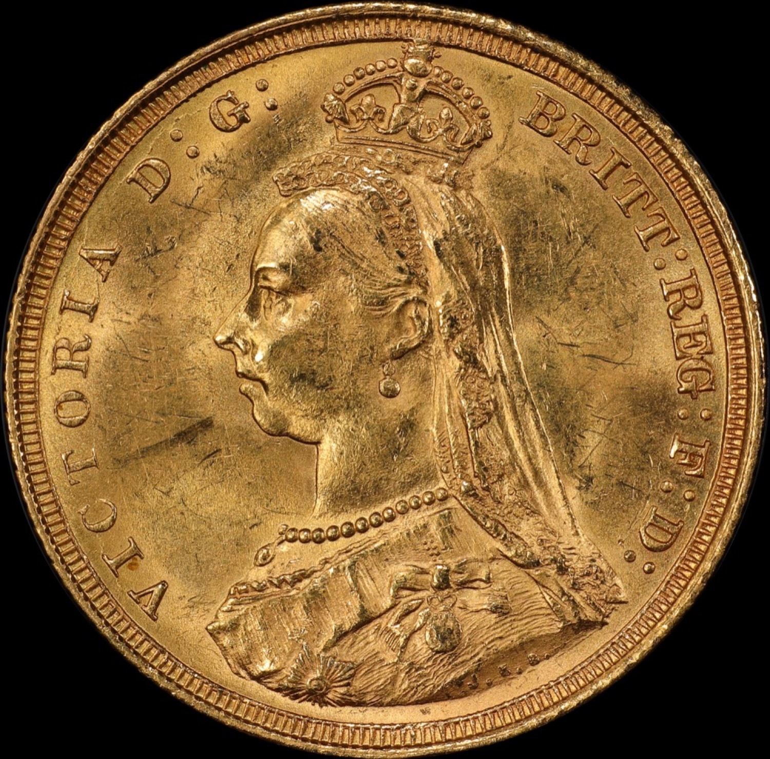 1887 Sydney Jubilee Head Sovereign Jubilee Head Unc S# 36868D / DISH S.2 (PCGS MS62) product image