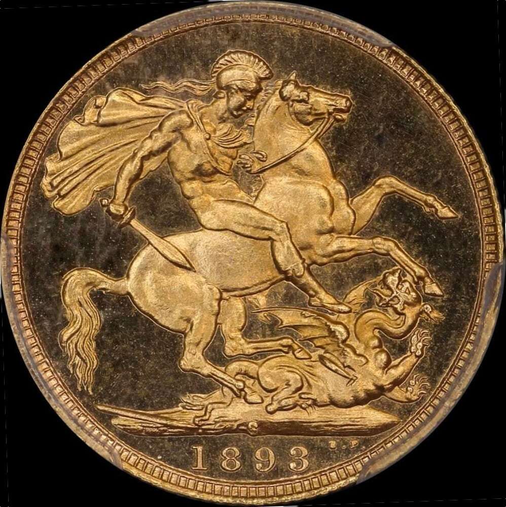 1893 Sydney Veiled Head Proof Gold Sovereign Ex Dangar Collection product image