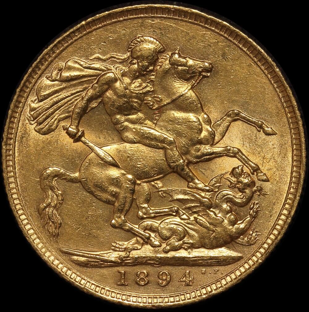 1894 Sydney Veiled Head Sovereign good EF product image