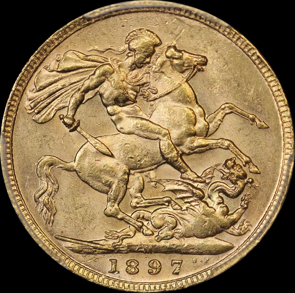 1897 Melbourne Veiled Head Sovereign Unc (PCGS MS61) product image