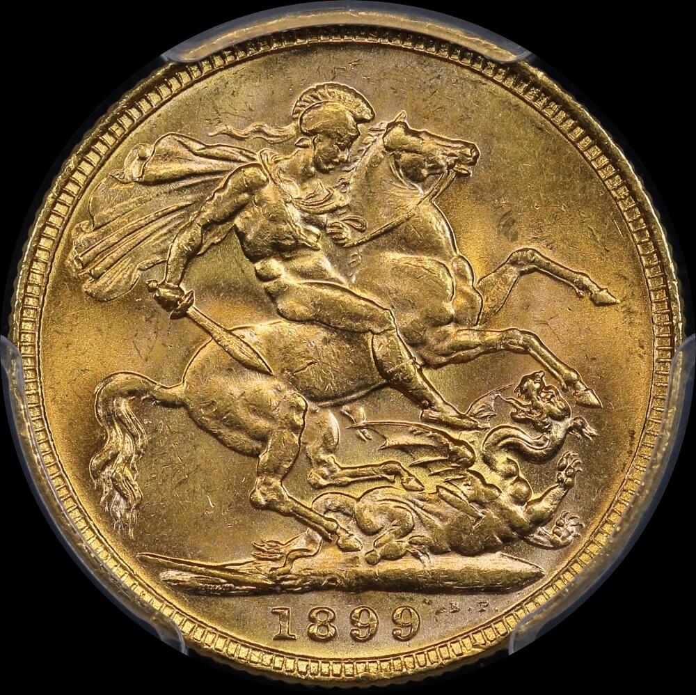 1899 Melbourne Veiled Head Sovereign Choice Unc (MS63) product image