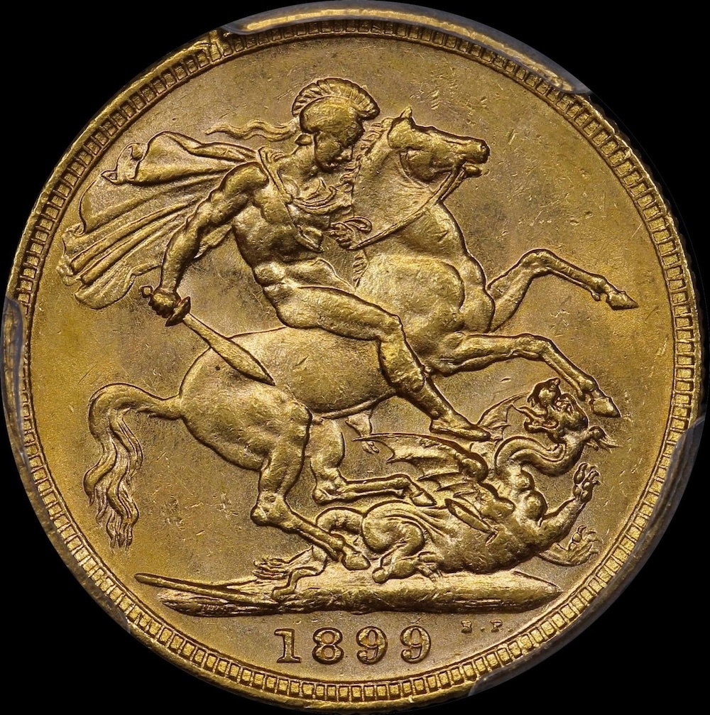 1899 Melbourne Veiled Head Sovereign Unc (PCGS MS61) product image