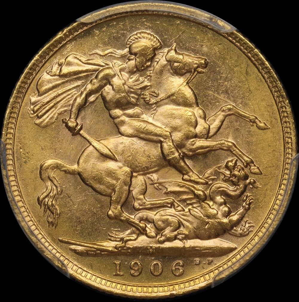 1906 Melbourne Edward VII Sovereign Unc (PCGS MS62) product image