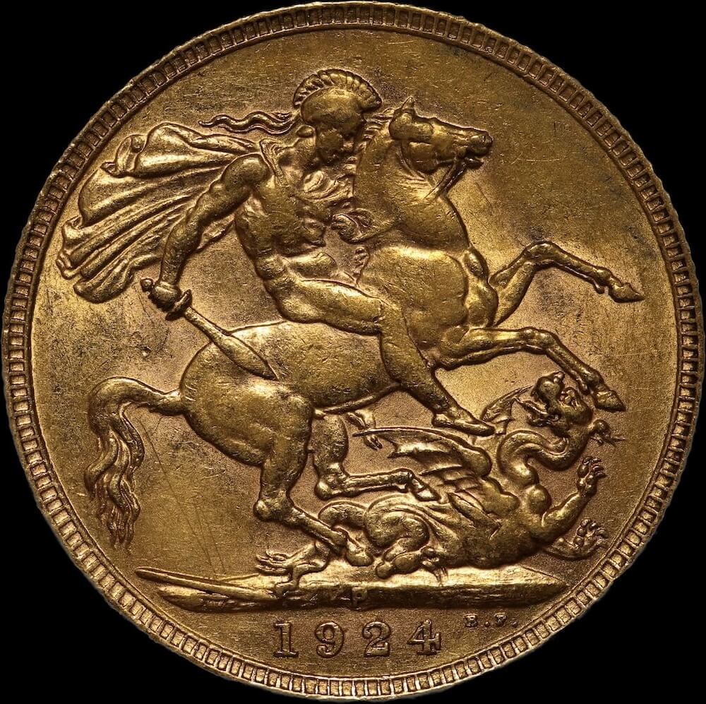 1924 Perth George V Large Head Sovereign Very Fine product image