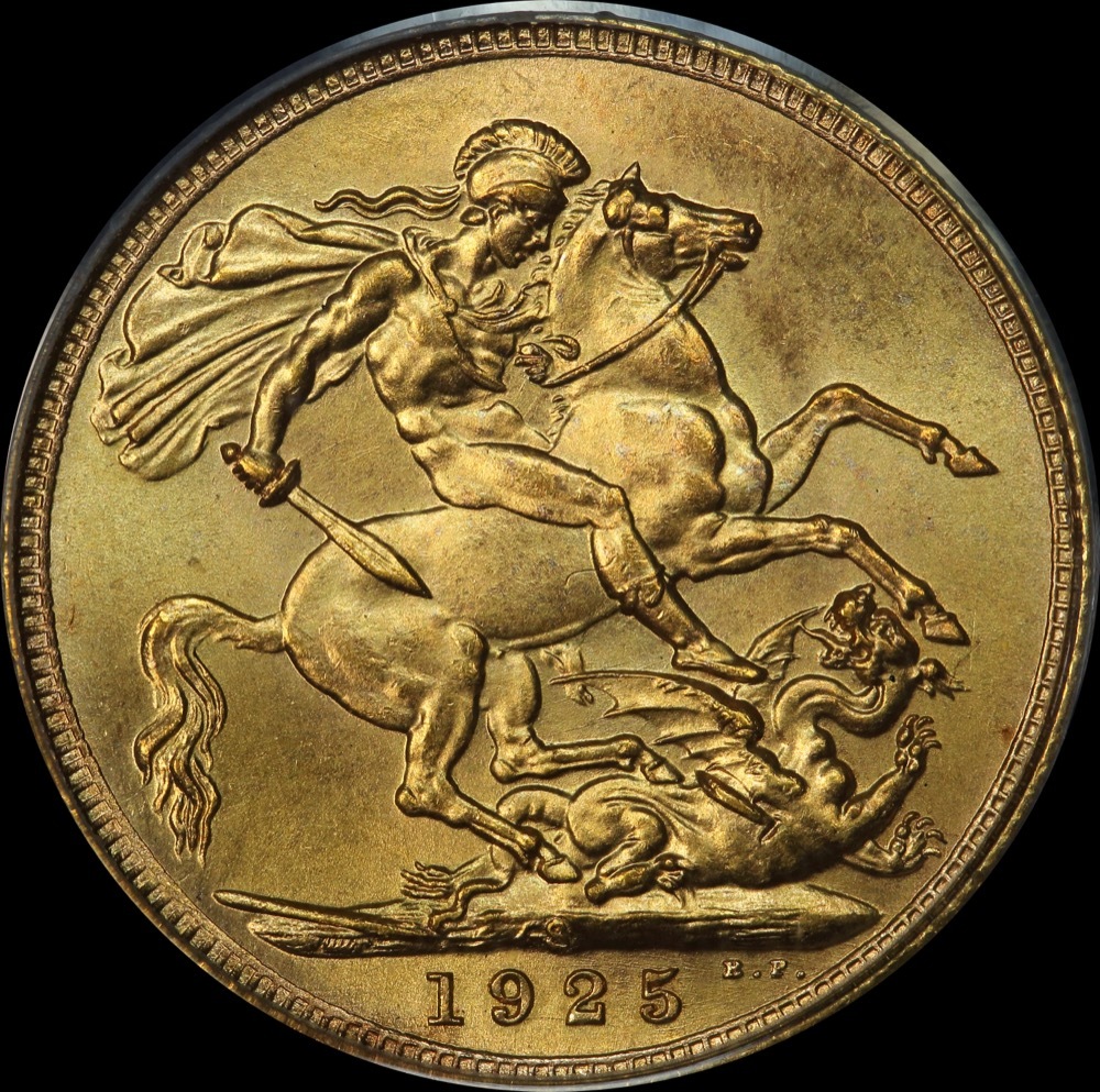 1925 Sydney George V Large Head Sovereign Choice Unc (PCGS MS64) product image