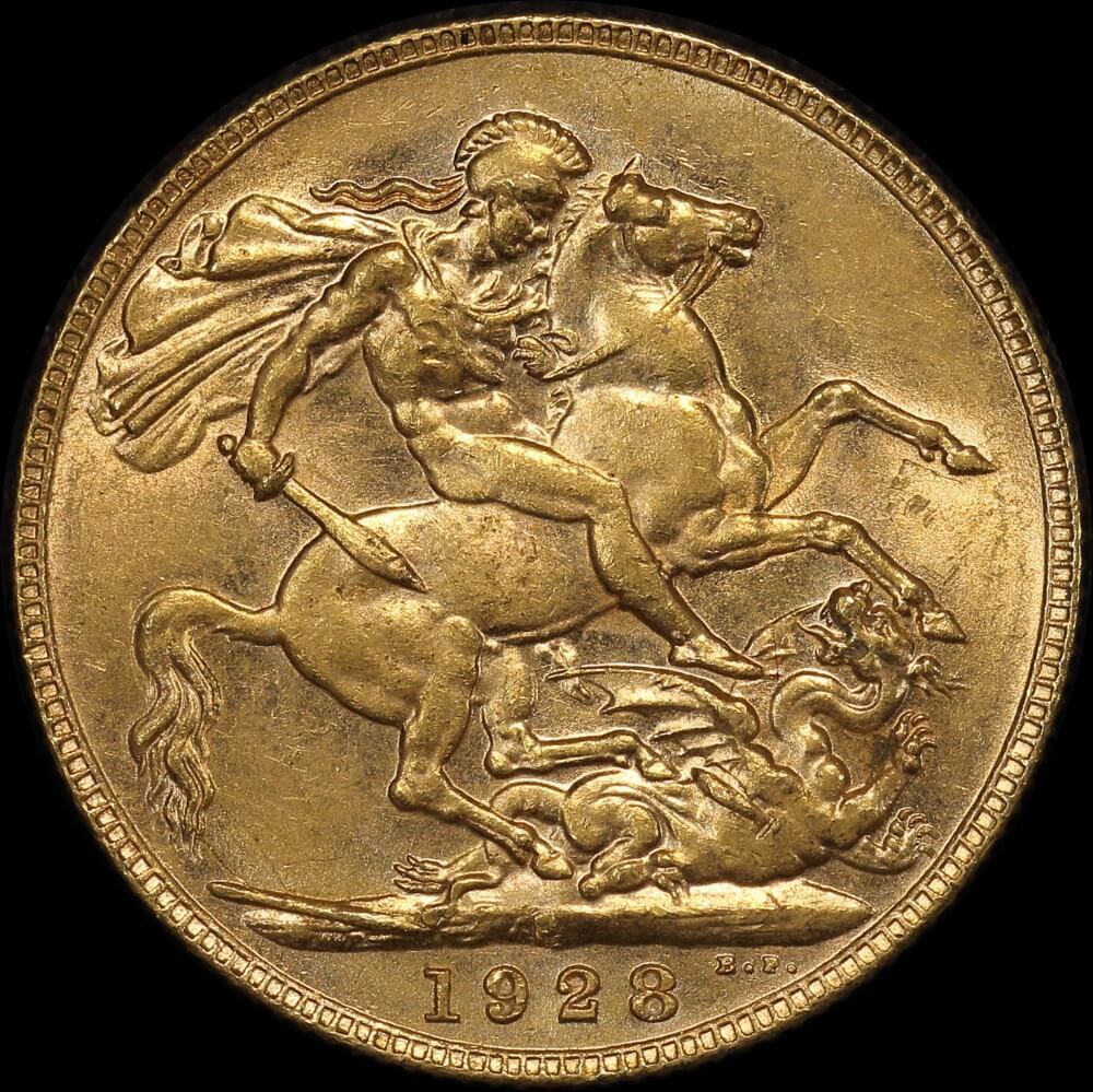 1928 Perth George V Large Head Sovereign Extremely Fine product image