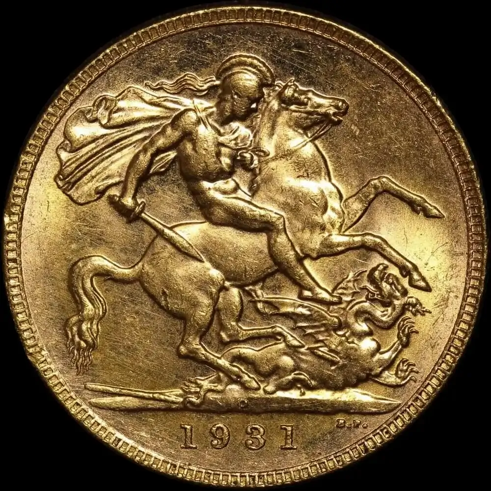 1931 Perth George V Small Head Sovereign about Unc product image