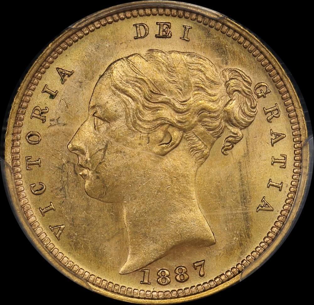 1887 Sydney Young Head Half Sovereign Unc (PCGS MS62) product image