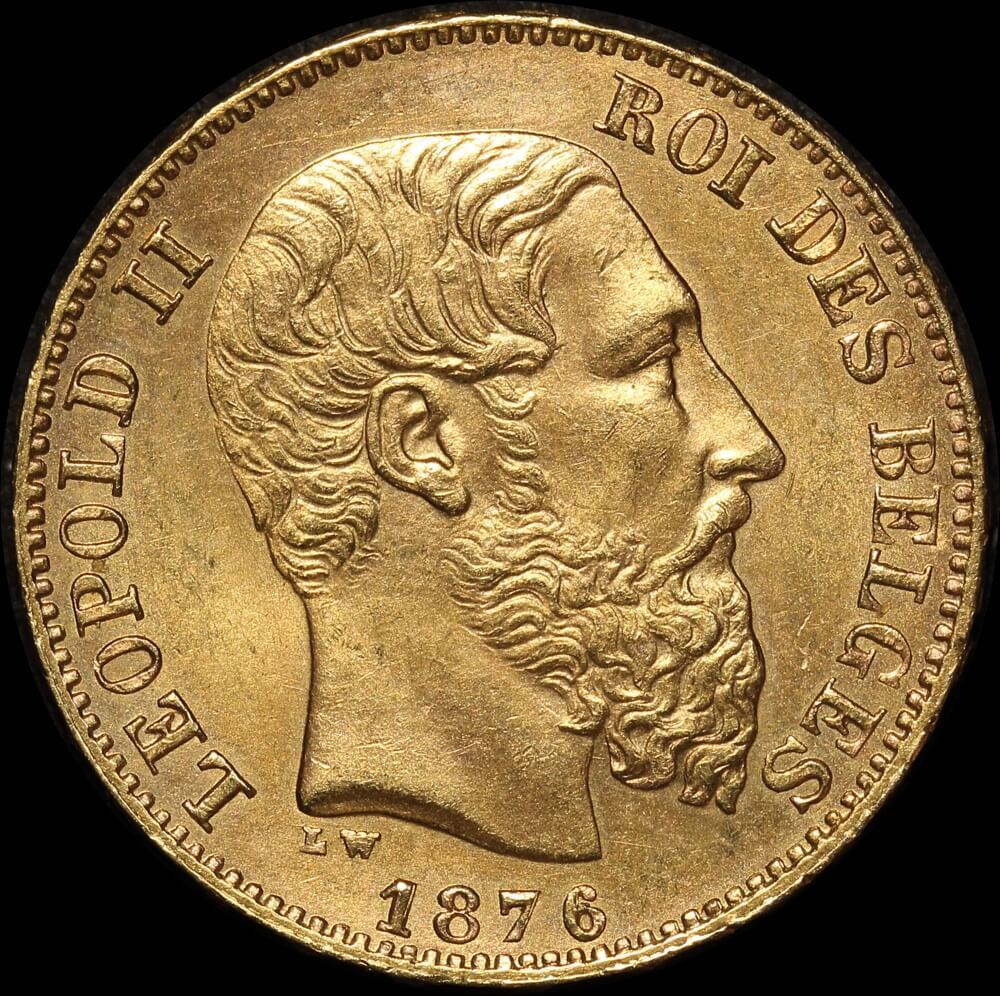 Belgium 1875 Gold 20 Francs KM#37 about Unc product image