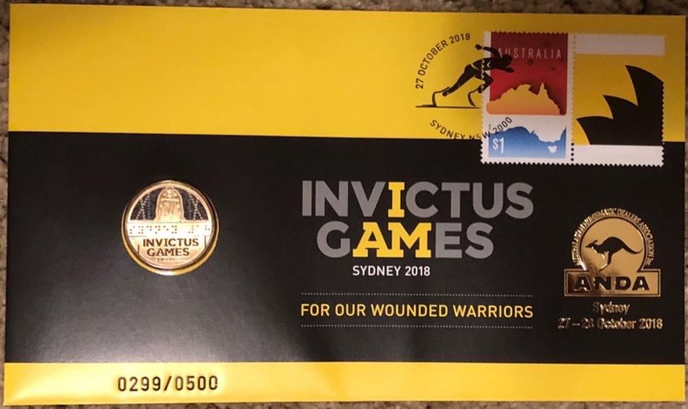 2018 2 Dollar PNC Invictus Games Sydney Money Expo Gold Overprint product image
