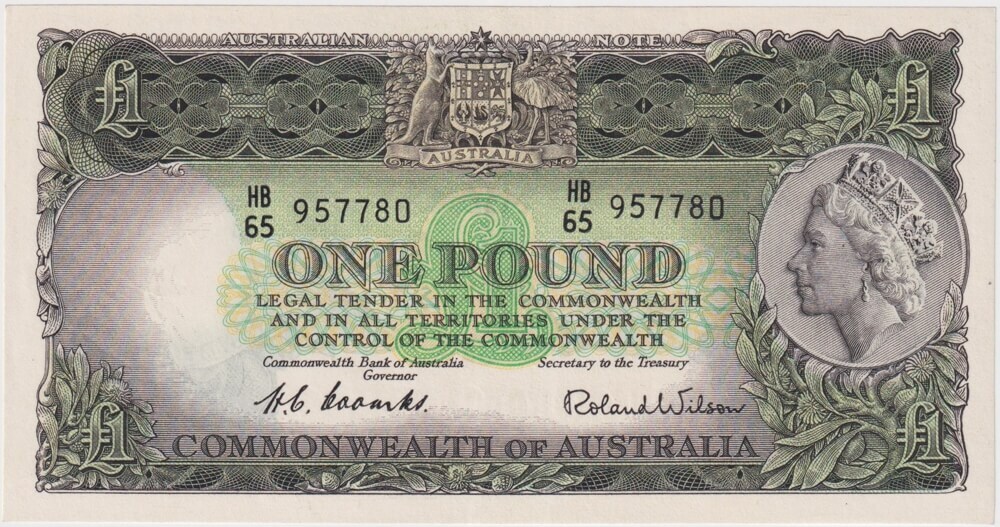 1953 One Pound Coombs/Wilson R33 about Unc product image