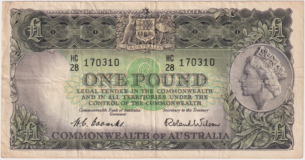 1953 One Pound Coombs/Wilson R33 Very Good product image