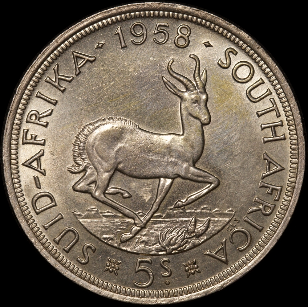 South Africa 1958 Silver 5 Shillings KM#52 Uncirculated product image