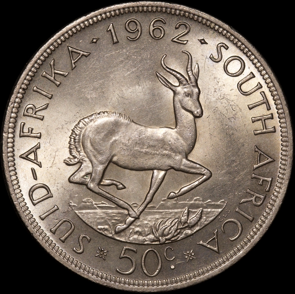 South Africa 1962 Silver 50 Cents KM#62 Uncirculated product image