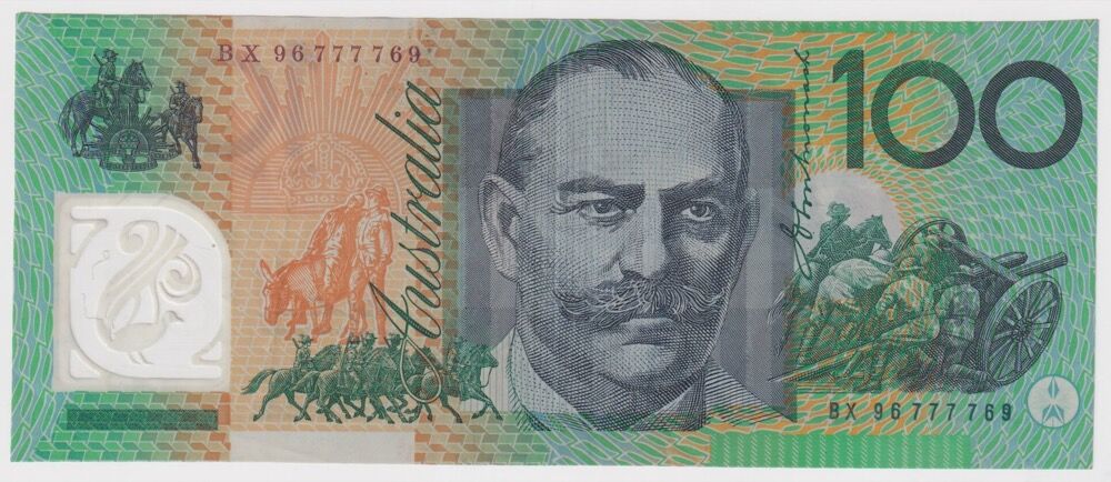 1996 $100 Test Note Fraser/Evans R616 good VF - Radar Serial BX 96 777769 product image