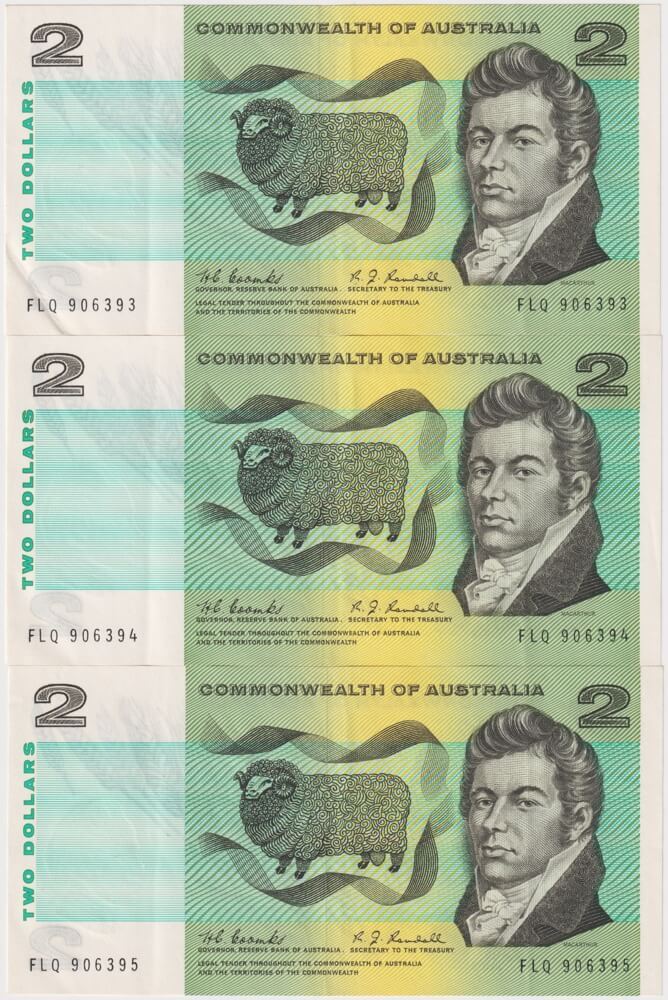1967 $2 Note Consecutive Trio Coombs/Randall R82 Extremely Fine product image