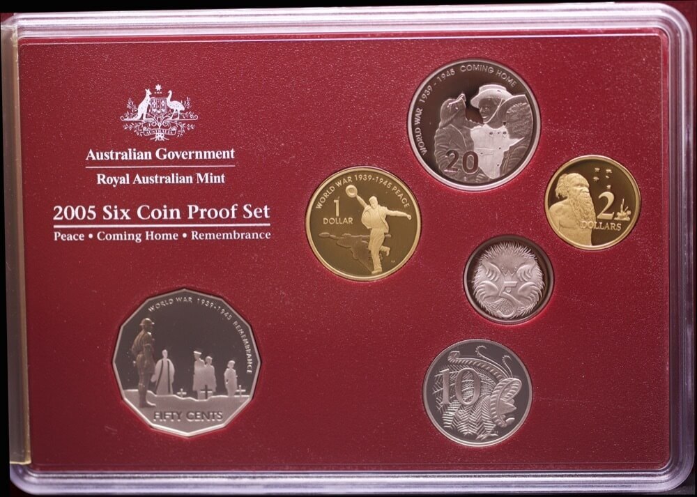 Australia 2005 Proof Coin Set 60th Anniversary of the End of WWII - Damaged Packaging product image