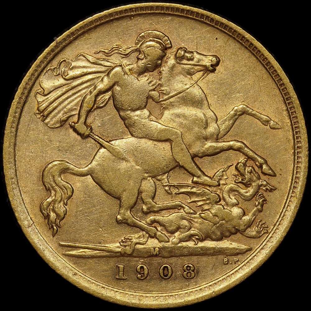 1908 Melbourne Edward VII Half Sovereign Extremely Fine product image