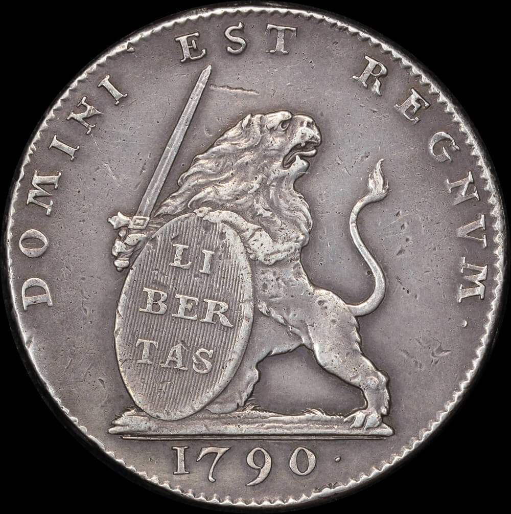 Austrian Netherlands 1790 Silver 3 Florins KM# 50 about EF product image
