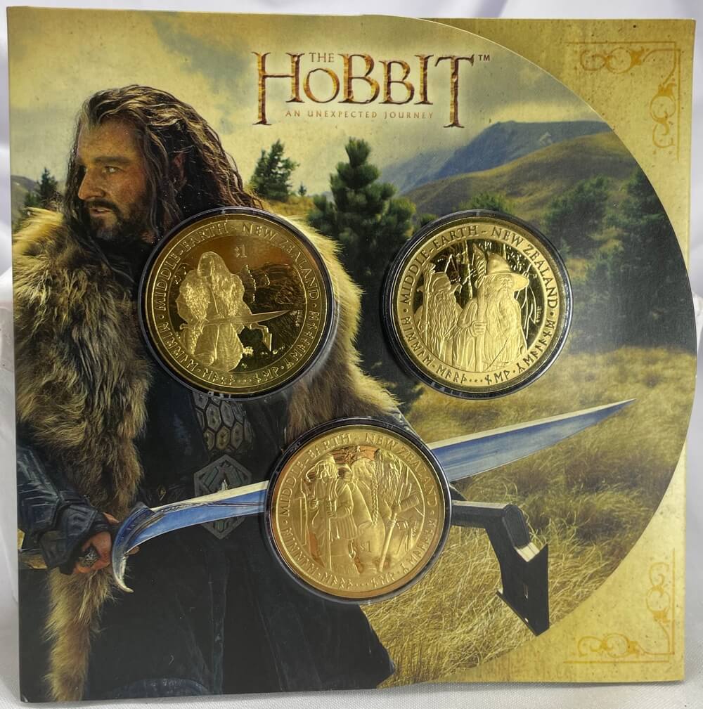 New Zealand 2012 $1 Uncirculated 3 Coin Set - The Hobbit product image