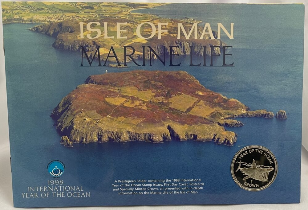 Isle of Man 1998 Marine Life Special Folder inc 1 Crown Uncirculated Coin product image