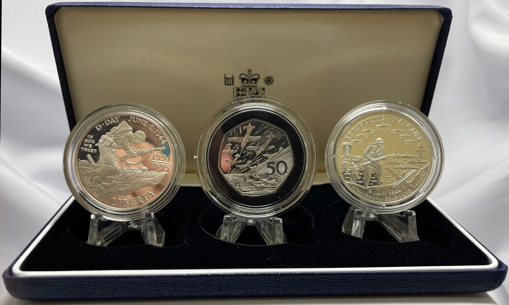 United Kingdom 1994 Three Coin Silver Proof Collection - 50th Anniversary of the Allied Invasion of Europe product image