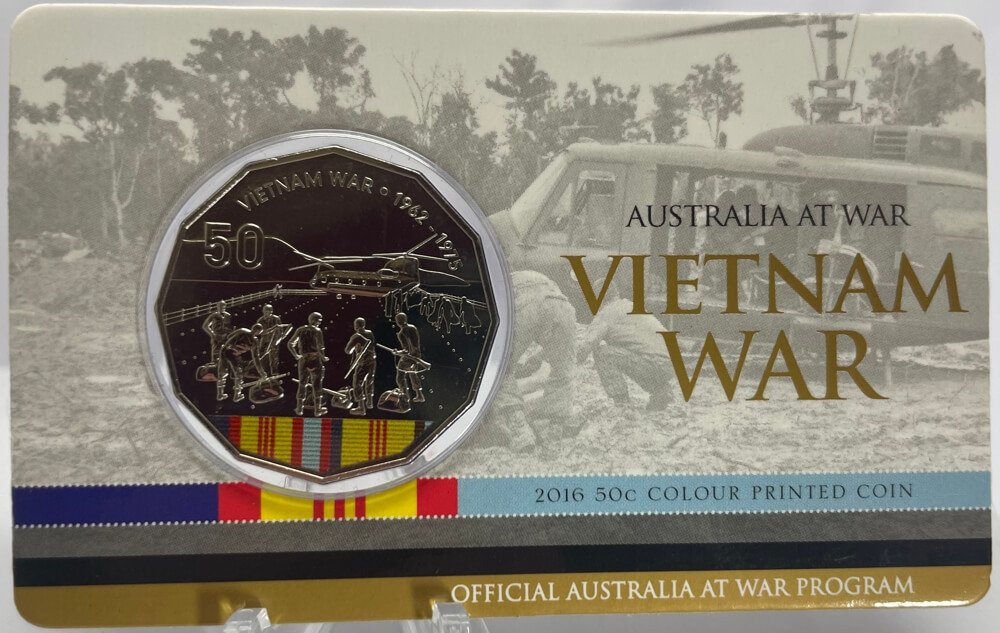 2016 Coloured 50 Cent Uncirculated Coin in Card - Vietnam War product image