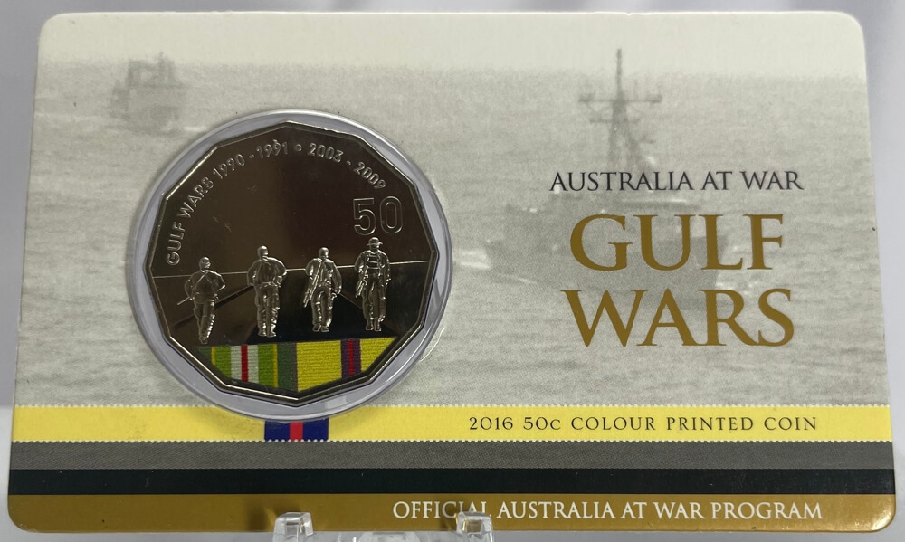 2016 Coloured 50 Cent Uncirculated Coin in Card - Gulf Wars product image
