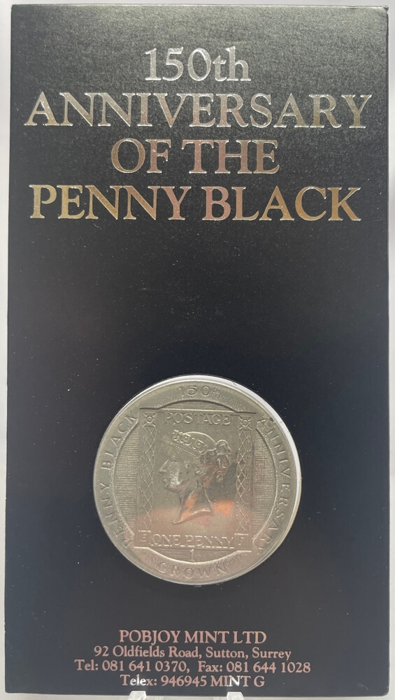 Isle of Man 1990 Pearl Black 1 Crown Penny Black product image